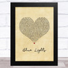 Jorja Smith Blue Lights Vintage Heart Song Lyric Music Art Print