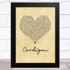 Taylor Swift Cardigan Vintage Heart Song Lyric Music Art Print
