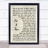 Paul McCartney Put It There Vintage Script Song Lyric Print