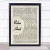 Anson Seabra Robin Hood Vintage Script Song Lyric Print