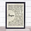 John Lennon Imagine Quote Song Lyric Print