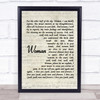 John Lennon Woman Quote Song Lyric Print