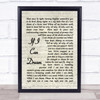 Elvis Presley If I Can Dream Vintage Script Song Lyric Quote Print