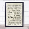 John Denver Leaving On A Jet Plane Vintage Script Song Lyric Quote Print