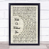 U2 With Or Without You Vintage Script Song Lyric Quote Print