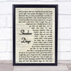 John Mayer Shadow Days Song Lyric Vintage Script Quote Print