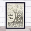 John Sullivan Hooky Street Song Lyric Vintage Script Quote Print