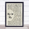 Zac Brown Band My Old Man Song Lyric Vintage Script Quote Print