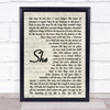 Elvis Costello She Vintage Script Song Lyric Print