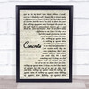 Tom Odell Concrete Vintage Script Song Lyric Print