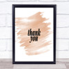 Small Thank You Quote Print Watercolour Wall Art
