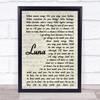 The Smashing Pumpkins Luna Vintage Script Song Lyric Print