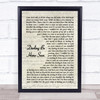 Joe Cocker Darling Be Home Soon Vintage Script Song Lyric Print