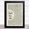 Bob Dylan Tangled Up in Blue Vintage Script Song Lyric Music Art Print