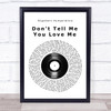 Engelbert Humperdinck Don't Tell Me You Love Me Vinyl Record Song Lyric Quote Music Print