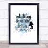 Adult Lets Be Mermaids Inspirational Quote Print Blue Watercolour Poster