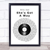 Billy Joel She's Got A Way Vinyl Record Song Lyric Quote Print