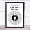 Blake Shelton God Gave Me You Vinyl Record Song Lyric Quote Print