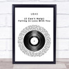 UB40 (I Can't Help) Falling In Love With You Vinyl Record Song Lyric Quote Print