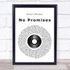 Shawn Mendes No Promises Vinyl Record Song Lyric Quote Print