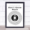 Aaron Neville and Linda Ronstadt Don't Know Much Vinyl Record Song Lyric Print