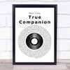 Marc Cohn True Companion Vinyl Record Song Lyric Quote Print