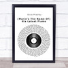 Elvis Presley (Marie's The Name Of) His Latest Flame Vinyl Record Song Lyric Print