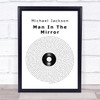 Michael Jackson Man In The Mirror Vinyl Record Song Lyric Print