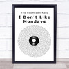 The Boomtown Rats I Don't Like Mondays Vinyl Record Song Lyric Print