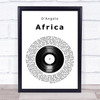 D?ÆAngelo Africa Vinyl Record Song Lyric Print
