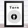 Natalie Imbruglia Torn Vinyl Record Song Lyric Music Art Print