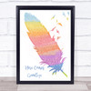 Rascal Flatts Here Comes Goodbye Watercolour Feather & Birds Song Lyric Wall Art Print