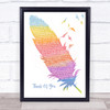 Whigfield Think Of You Watercolour Feather & Birds Song Lyric Print