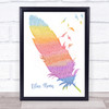Upchurch Blue Moon Watercolour Feather & Birds Song Lyric Print