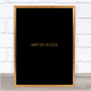 Ambition On Fleek Small Quote Print Black & Gold Wall Art Picture