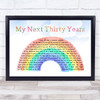 Tim McGraw My Next Thirty Years Watercolour Rainbow & Clouds Song Lyric Print