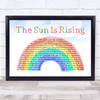 Britt Nicole The Sun Is Rising Watercolour Rainbow & Clouds Song Lyric Print