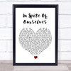 John Prine ft Iris DeMent In Spite Of Ourselves White Heart Song Lyric Print