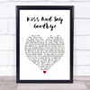 UB40 Kiss And Say Goodbye White Heart Song Lyric Print