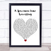 Chris De Burgh A Spaceman Came Travelling White Heart Song Lyric Quote Music Print