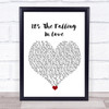 Michael Jackson It's The Falling In Love White Heart Song Lyric Quote Music Print