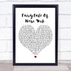 The Pogues Fairytale Of New York White Heart Song Lyric Quote Music Print