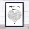 Alex Cameron Politics Of Love White Heart Song Lyric Quote Music Print