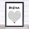 My Chemical Romance Helena White Heart Song Lyric Quote Music Print