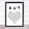 Coldplay X & Y White Heart Song Lyric Quote Music Print