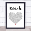 S Club 7 Reach White Heart Song Lyric Quote Music Print