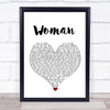 Kesha Woman White Heart Song Lyric Quote Music Print
