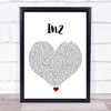 WSTRN In2 White Heart Song Lyric Quote Music Print