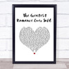 Prince The Greatest Romance Ever Sold White Heart Song Lyric Wall Art Print