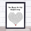 AC DC You Shook Me All Night Long White Heart Song Lyric Wall Art Print